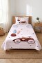 Car Balloon Cloud Pattern Baby Pique Set-Nostalgic Racing Themed Nordic Blue Quilted Bedspread - 5