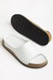 Genuine Leather Orthopedic Women's Slippers with White Thick Sole Covering - 3