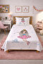 Princess Snowflake Figured Baby Pique Set - Fairytale Modern Powder Blue Quilted Bedspread - 3
