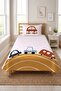 Car and Road Themed Baby Pique Set - Linear Transportation Nordic Mustard Blue Decorative Bedspread - 5
