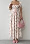 Floral Patterned Maxi Dress with Corset Detail