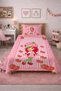 Strawberry Polka Dot Plaid Baby Pique Set - Nordic Pink Green Decorative Bedspread with Fruits on the Table - 6