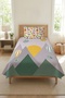 Mountain Balloon Sun Patterned Children's Pique Set - Nature Adventure Nordic Green Gray Quilted Bedspread - 5