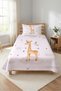 Cute Giraffe Cloudy Baby Pique Set - Fairytale Safari Nordic Ecru Mustard Quilted Bedspread - 5