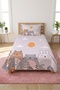 Cloud Themed Children's Pique Set with Cute Animal Figures - Nordic Tale Powder Gray Bedspread - 6