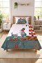 Lighthouse Submarine Children's Pique Set Single - Marine Ocean Turquoise Tile Bedspread - 7