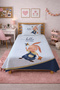 Rabbit Checkered Cute Children's Room Teenager Pique Set-Nostalgic Fairytale Blue Navy Blue Bedspread - 7