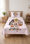 Forest Animal Themed Children's Teenage Pike Set - Nature-Inspired Modern White Orange Quilted Bedspread - 2
