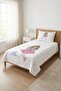 Princess Snowflake Figured Baby Pique Set - Fairytale Modern Powder Blue Quilted Bedspread - 2