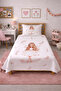 Fairy Feather Pink and White Single Pique Set - Fairy Tale Themed Bohemian Powder Ecru Decorative Bedspread - 2