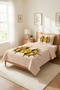 Sun Moon Star Patterned Baby Pique Set-Sky Astro Bohemian Cream Mustard Decorative Bedspread - 2