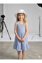 Girl's Striped Ruffled Summer Dress with Hat Combination