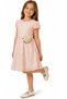 Girl's Floral Detailed Lined Midi Length Powder Color Dress - 2