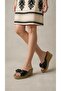 Women's Black Bowknot Platform Slippers 8cm Byndpwrfy01 - 3