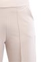 Women's Beige High Waist Draped Crepe Trousers with Flexible Wide Legs - 2