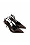 Mila Women's Heeled Wrinkled Leather Shoes Brown - 2