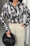 قميص MY FASHION بأكمام طويلة وأزرار بنمط تجريدي - 5