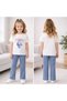 100% Cotton Quality Printed Short Sleeve T-Shirt & Long Leggings Two-Piece Girls' Summer Set - 2