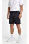 Men's Black Color Shorts with Zipper Pocket Detail, Back Pleats, Breathable Patterned Fabric - 4