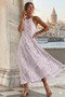 New Season Women's Long Single Jersey Summer Dress with Open Shoulders and Straps
