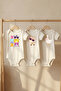 Organic 100% Cotton Piece Set of 3 Cute Animals Printed Short Sleeve Snap Fastener Baby Bodysuits