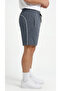 Men's Smoked Color Shorts with Zipper Pocket Detail, Back Pleats, Breathable Patterned Fabric - 3