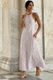New Season Women's Long Single Jersey Summer Dress with Open Shoulders and Straps - 4