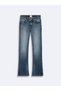Fallon Spanish Flare High Waist Mid Indigo Jean Pants - 2