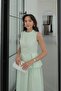 Green Pleated Detailed Blouse Skirt Set - 3