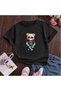 Black Glasses Bear Printed 100% Cotton Crew Neck Kids Unisex T-Shirt 5 6 -7 8-9 10 -11 12 Years Old