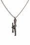 Kanas Rifle Figured Silver Color Steel Chain Necklace 60 cm Unisex - 4