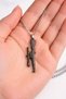 Kanas Rifle Figured Silver Color Steel Chain Necklace 60 cm Unisex - 3
