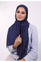Chiffon Hijab with Separate Hat - Navy Blue - 3