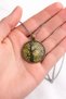 Tree of Life Patterned Round Pendant Silver Chain 60 cm Unisex Metal - 3