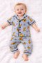 100% Cotton Short Sleeve Buttoned Summer Cheerful Tiger Boys Girls Unisex Baby Kids Pajama Set