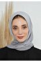 Double Stretch Cotton Hijab-Grey - 2