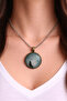 Unisex Wolf Full Moon Themed Round Pendant Silver Color Chain 60 cm - 2