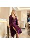 Special Design Lace Embroidered Satin Dressing Gown Nightgown Set