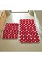 Red and White Polka Dot 2-Piece Mat Set M102
