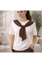 Women's Premium Modal Fabric T-Shirt and Trousers Set with Sewn Piece Tie Detail - 5