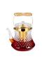 1500ml Glass Teapot with Golden Lid & Handle, Heat Resistant Tea Kettle for Serving Tea