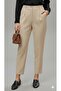Beige High Waist Ultra Stretchy Lycra Carrot Pants - 2