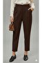 Brown High Waist Ultra Stretchy Lycra Carrot Pants - 2