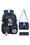 Korean Kawai Black Sonic Themed Boys' Primary School Bag Thermal Lunch Bag and Pencil Case 3-Piece Set - 2