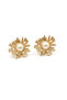 Women's Gold Sparkling Pearl Model Vintage Earrings - 5
