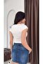 Women's V-Neck Short Sleeve Lace Cashmere Blouse - 2