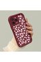iPhone 13 Pro Compatible Cute Floral Pattern Burgundy Phone Case