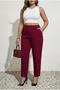 Women's Large Size Striped Fabric Trousers 6228-24