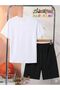 Duck with Glasses Printed Top and Shorts/T-Shirt Summer Children's Two-Piece Set - 2