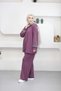 6375 - Stylish and Comfortable Women's Steel Interlock Stone Detailed Hooded Women's Set